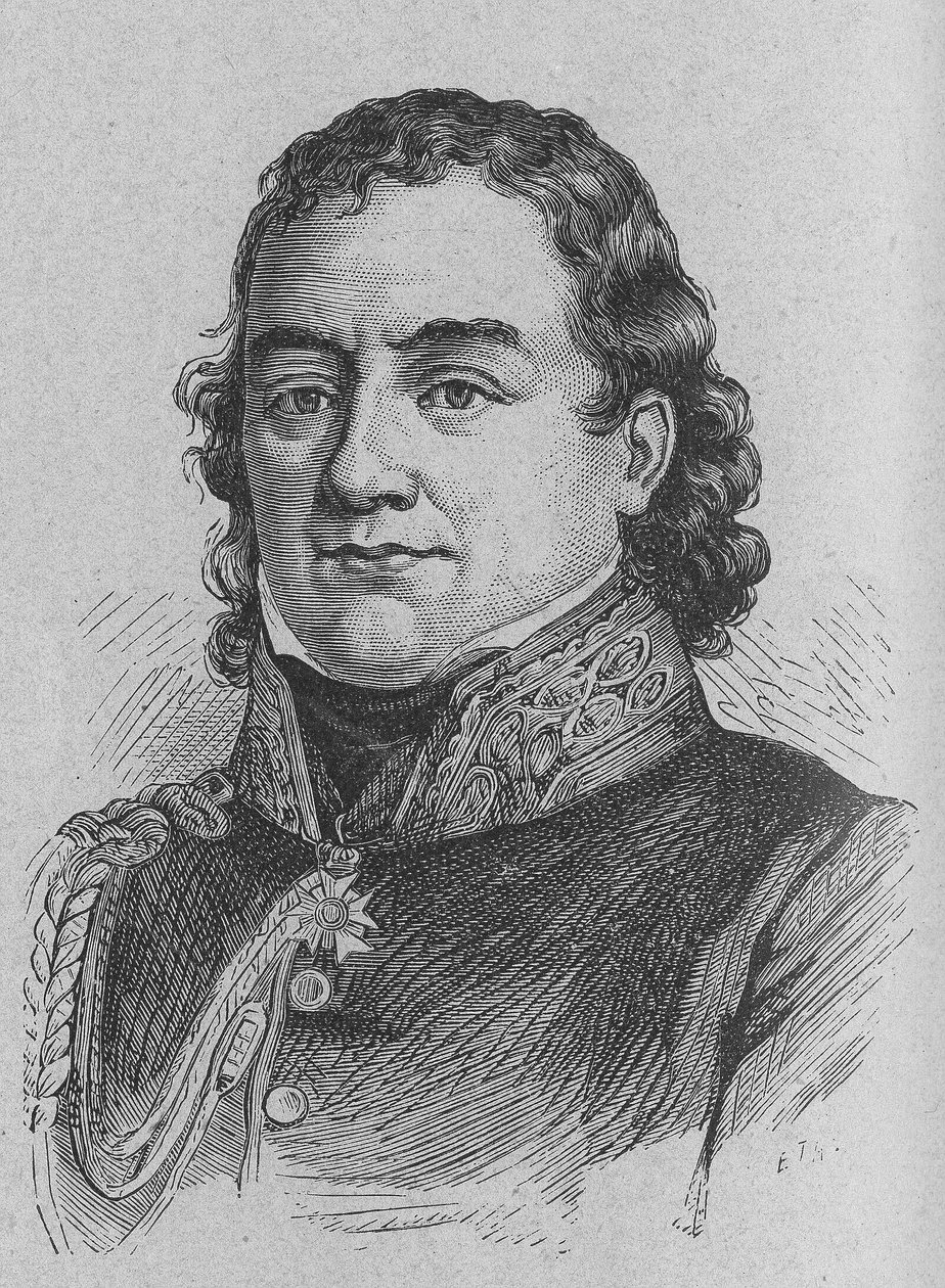 多米尼克-让，拉雷男爵（1766 - 1842）的肖像，法国军事外科医生--载于《科学专辑；杰出的科学家；伟大的发现》1896年。 作者 法语学校
