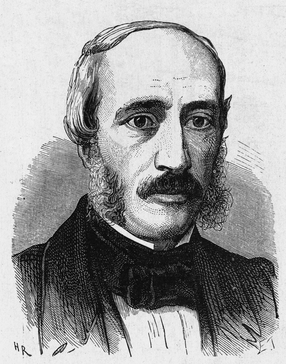 法国物理学家埃德蒙-贝克勒尔（1820-1891）的肖像--载于《科学专辑；杰出的科学家；伟大的发现》1896。 作者 法语学校