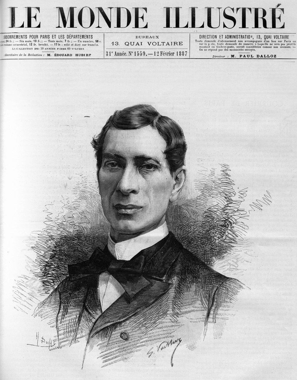 爱德华-赫夫（Edouard Herve，1835-1899）法国科学院院士，1886年当选。他在 "图画世界 "中是所有人都能接触到的廉价报刊的热心捍卫者。 作者 法语学校
