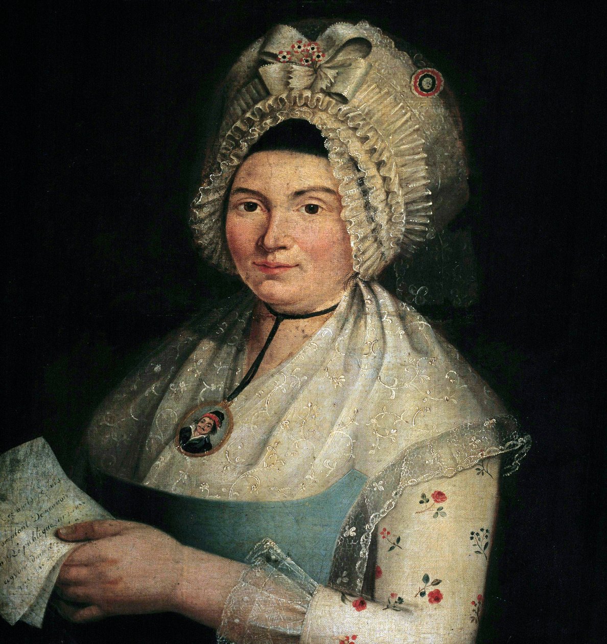 Portrait of Eleonore Duplay, engaged by Maximilian Robespierre, in Picarde portrait of Leonore Duplay called “Cornelie”” (1768-1832). Painting of the French School of the 18th century. 作者 法语学校