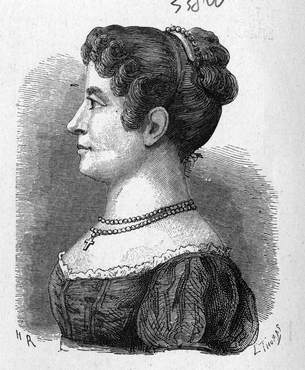 Elisa Garnerin的肖像，Garnerin的侄女，她尝试了后者发明的降落伞--载于《科学专辑；杰出的学者；伟大的发现》1896年。 作者 法语学校
