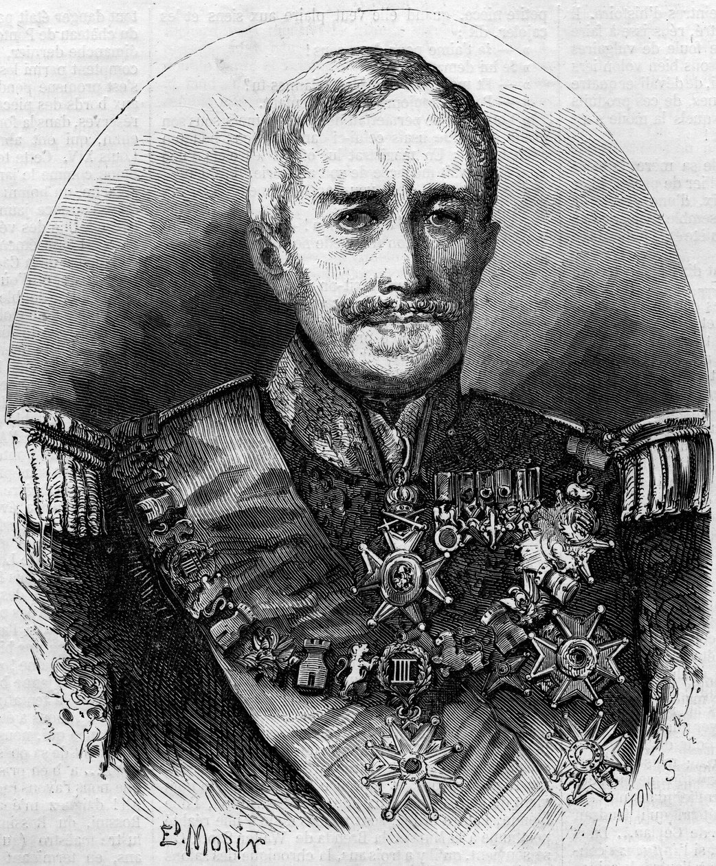 Portrait of Esprit Victor Elisabeth Boniface de Castellane (1788-1862), french marechal. Engraving in “” Le Monde Illustré”” n°56 of 1 May 1858. 作者 法语学校