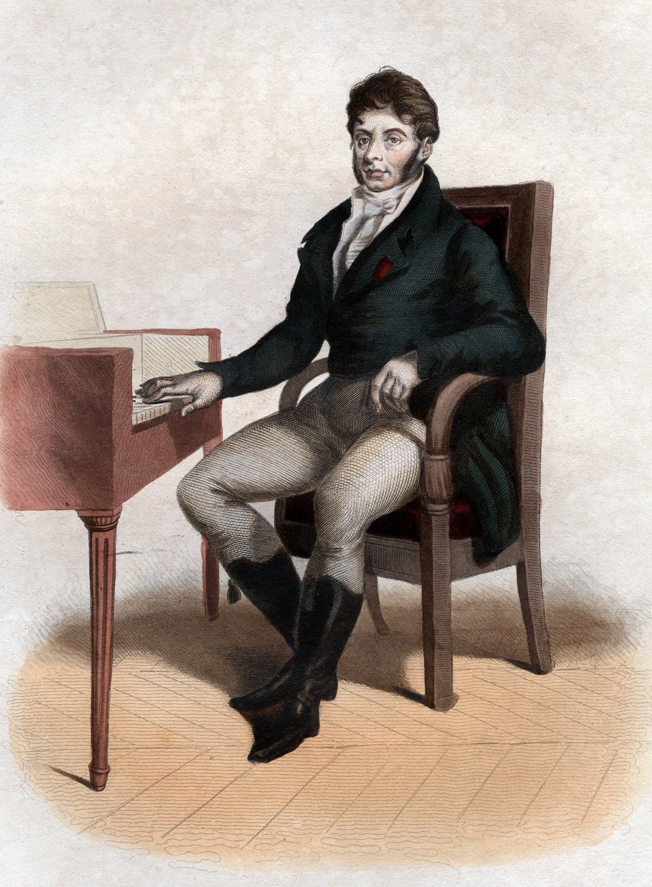 法国作曲家Etienne Nicolas Mehul（1763-1817）的肖像。 作者 法语学校