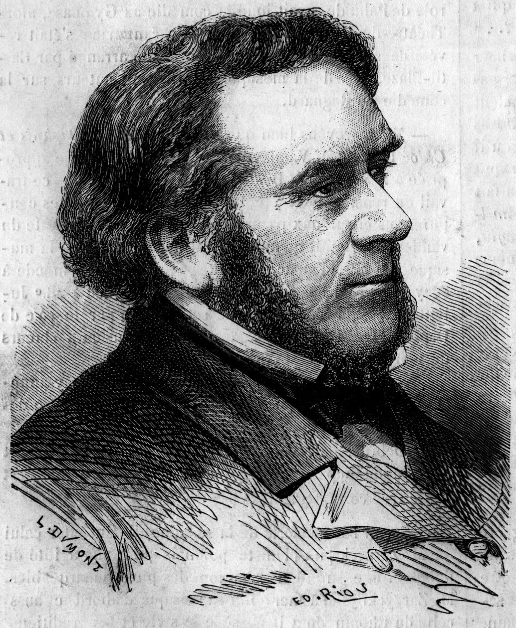 Portrait of Eugene Bethmont (1804-1860), French lawyer and politician, former Minister of Justice. Engraving in “” Le Monde Illustré”” n°156 of 7 April 1860. 作者 法语学校