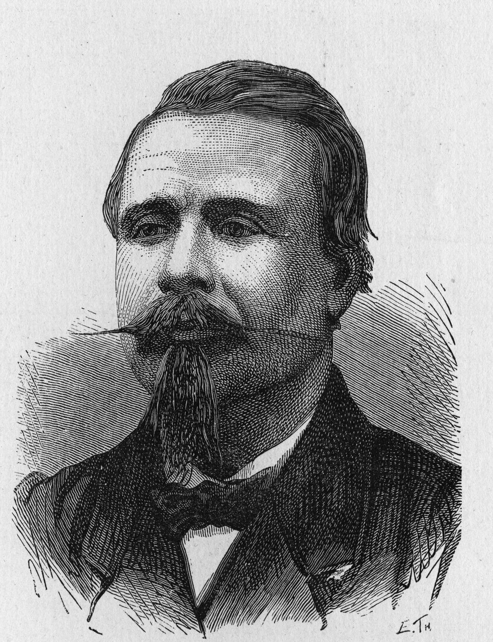 欧仁-戈达尔（1827 - 1890）的肖像，法国航空艺术家 - 在 "科学专辑；杰出的学者；伟大的发现" 1896年。 作者 法语学校
