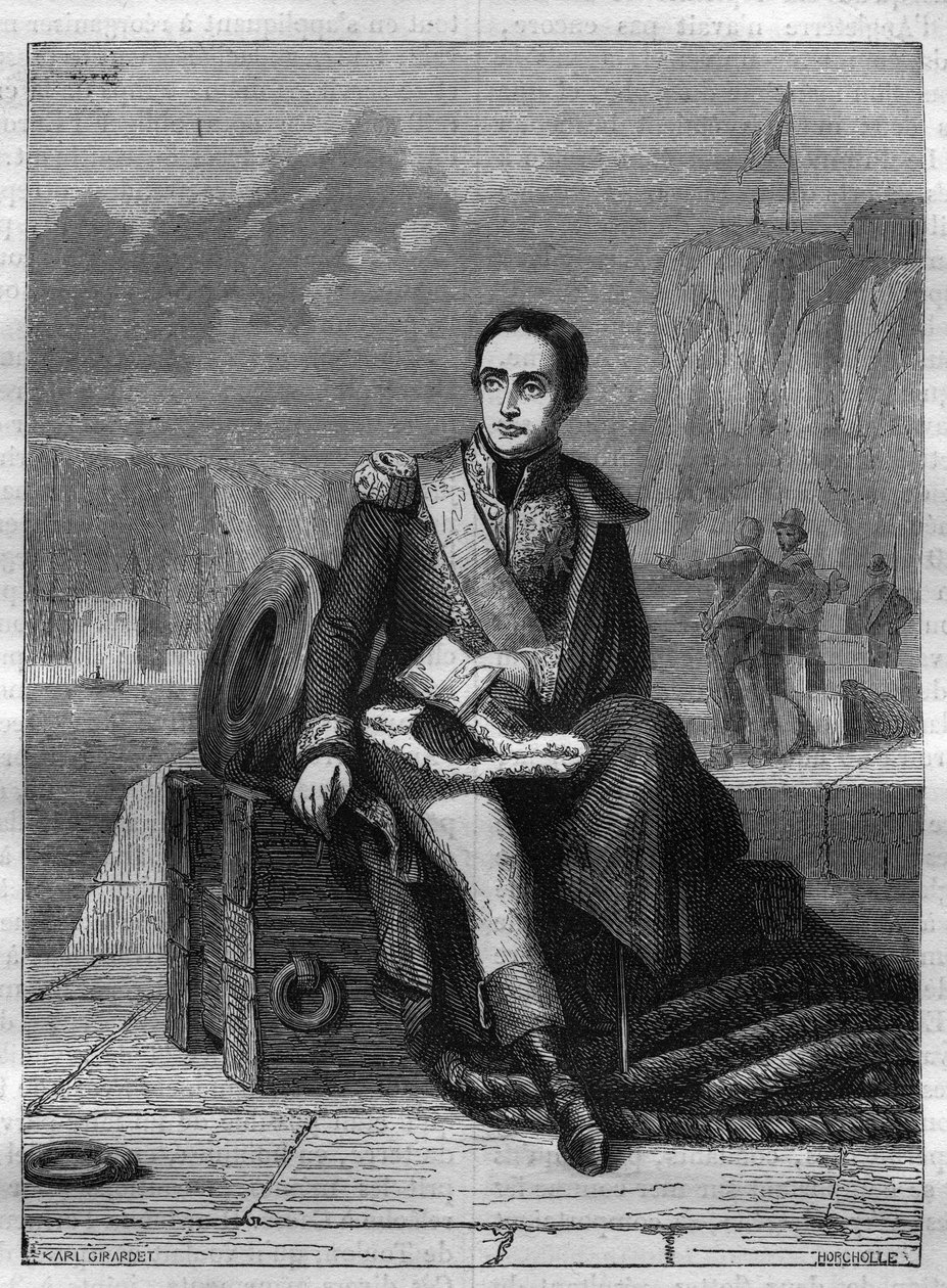 Portrait of Eustache Bruix (1759-1805), French Admiral - Engraving from 1865 in “Histoire du Consulate et de l
