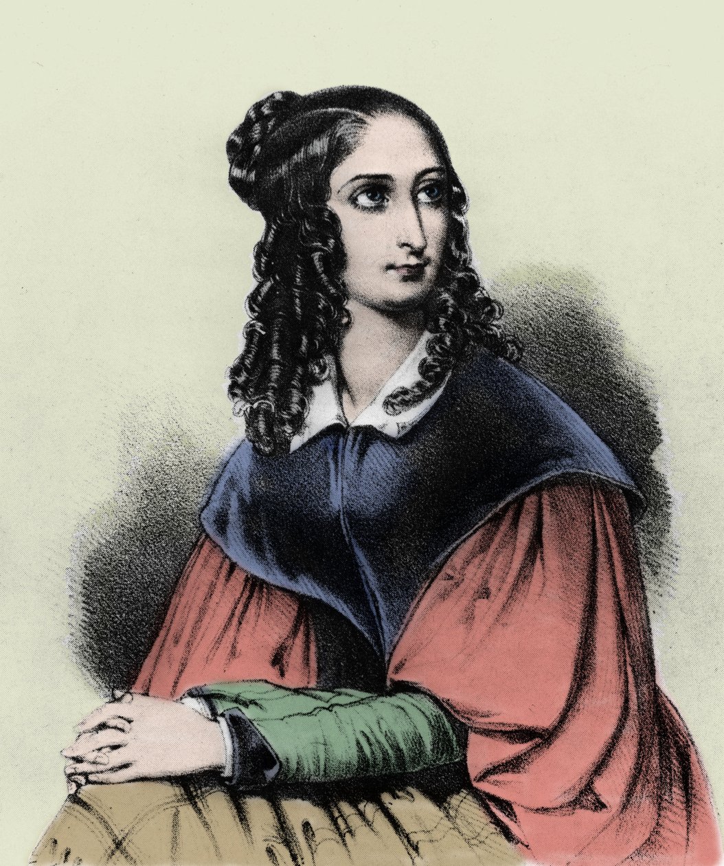 高更的祖母弗洛拉·特里斯坦（Flora Tristan）的肖像，1839年 作者 法语学校