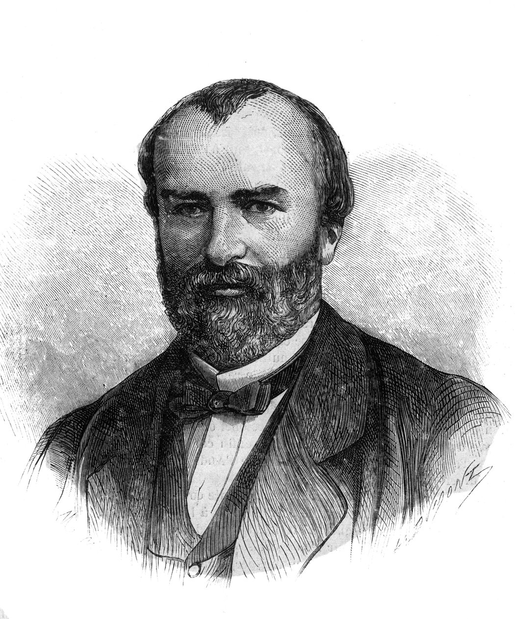 Francois-Saturnin-Leonide Babaud-Laribiere (Francois Saturnin Leonide Babaud Laribiere) (1819-1873) 法国政治家和自由执政者的肖像--1870年的版画 作者 法语学校