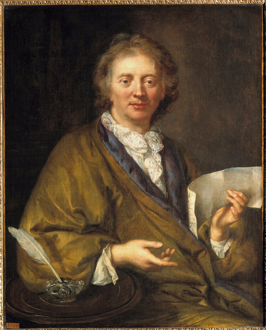 Francois Couperin (1668-1733) 的肖像，dit Couperin le Grand，法国作曲家和风琴师。 17 世纪的匿名绘画。 布面油画，90 x 73 厘米。 - Francois Couperin (1668-1733) 的肖像，被称为 Couperin the Great，法国作曲家和 作者 法语学校