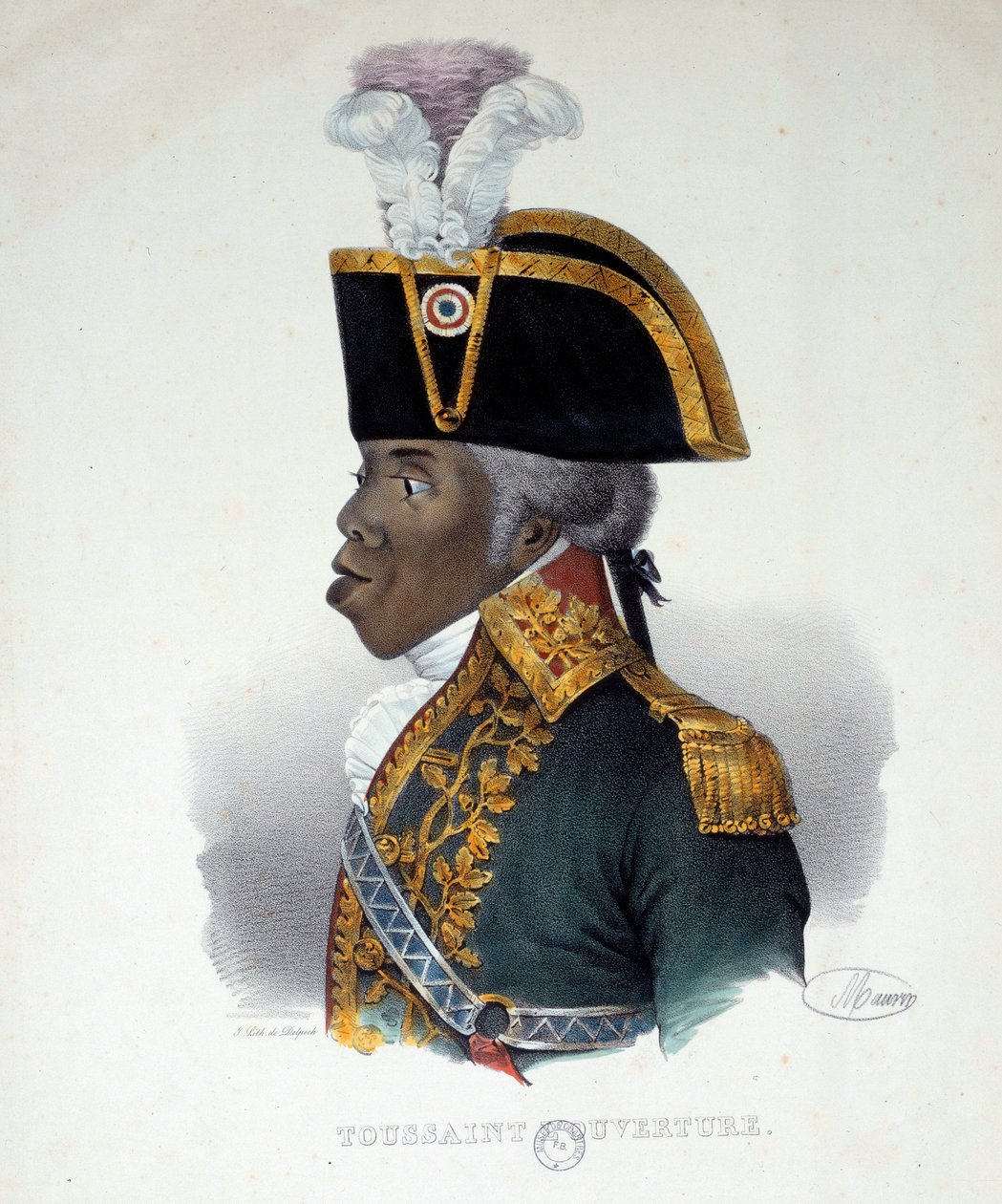 弗朗索瓦-多米尼克-图桑（Toussaint-Louverture）的肖像（图桑-卢维杜尔）。 作者 法语学校