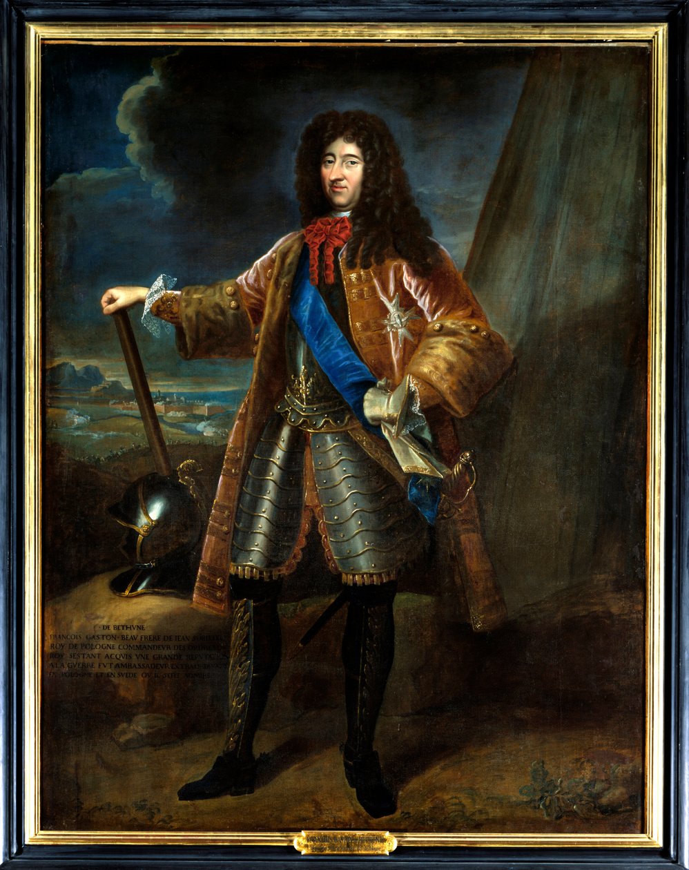 弗朗索瓦-加斯东-德-白求恩（1638-1692）的画像。17世纪的匿名绘画。布面油画。C，苏利城堡--弗朗索瓦-加斯东-德-白求恩（1638-1692）的肖像。17世纪的匿名画作。布面油画。C. 苏利城堡。 作者 法语学校