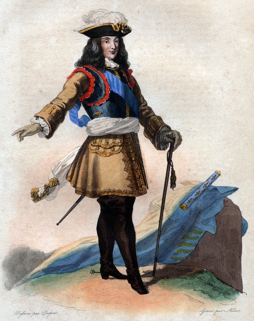 Francois Henri de Montmorency Bouteville的肖像，名为Marechal de Luxembourg，（1628-1695），法国将军，法国元帅。 作者 法语学校