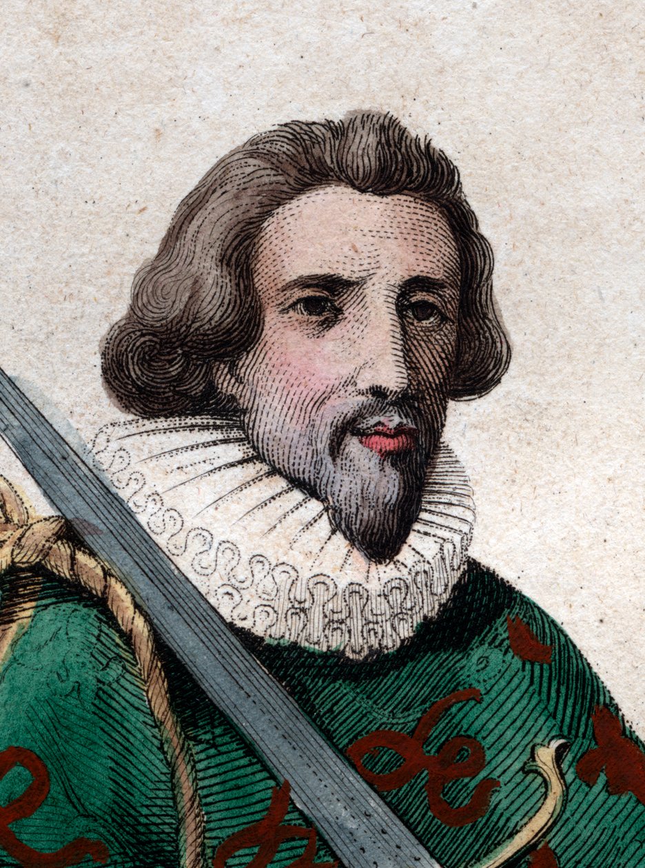 Lesdiguieres公爵（1543-1626），法国士兵和法国警察Francois de Bonne的肖像。 作者 法语学校