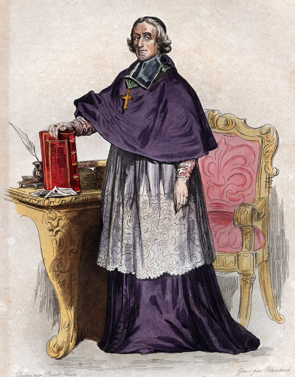Francois de Pons de Salignac de La Mothe Fenelon（1651-1715）的肖像，法国大主教，神学家，诗人和作家。 作者 法语学校