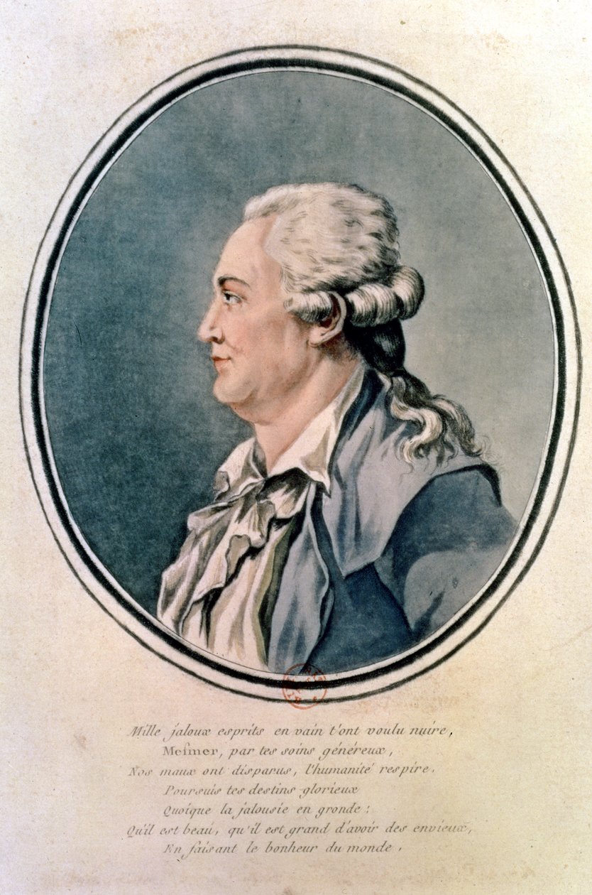 Franz Anton Mesmer（1734-1815）的肖像，奥地利医生和Mesmerism（wc）的创始人 作者 法语学校