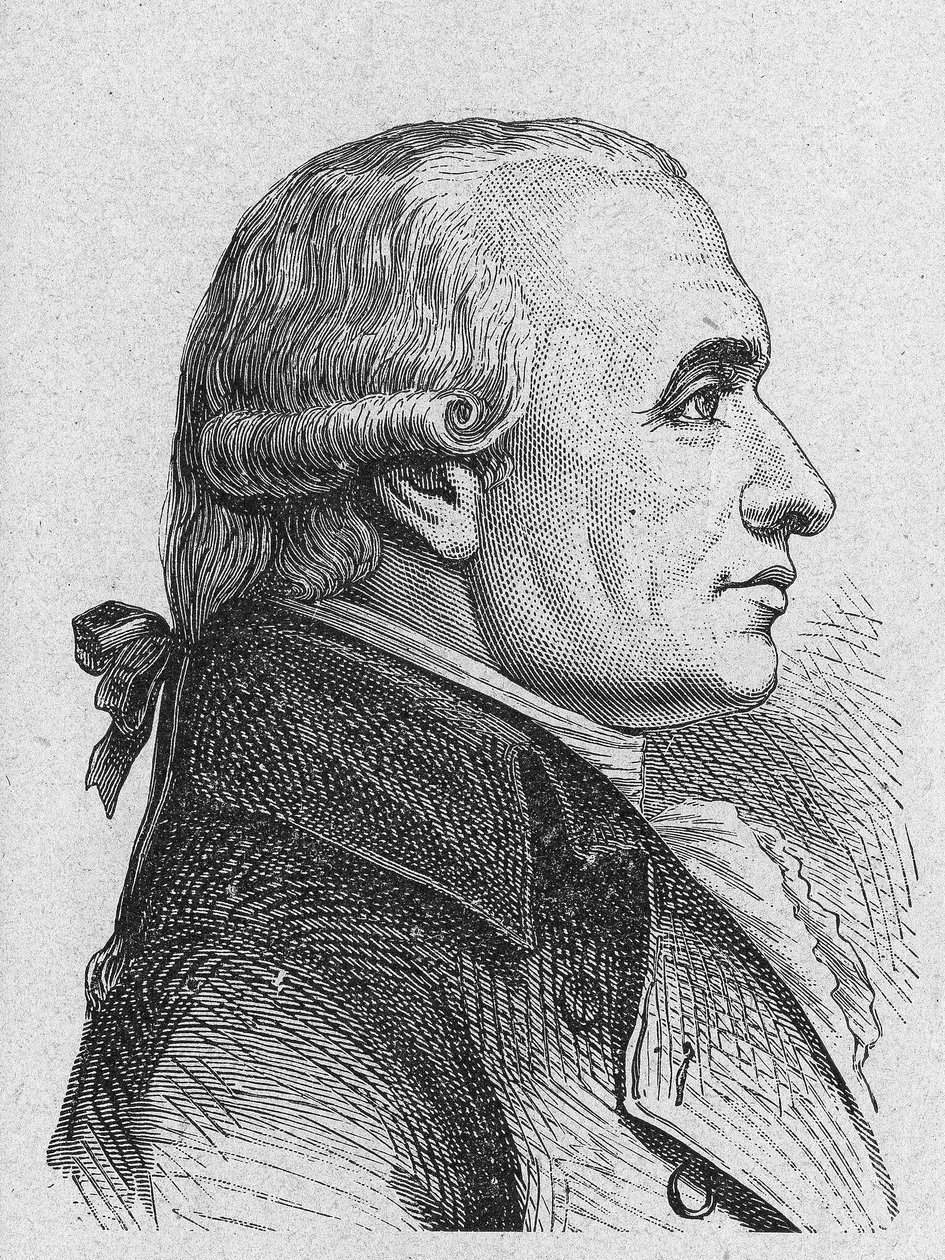 Gaspard Monge的肖像，Peluse伯爵（1746-1818），法国数学家 - 在 "科学专辑；杰出的科学家；伟大的发现" 1896年。 作者 法语学校