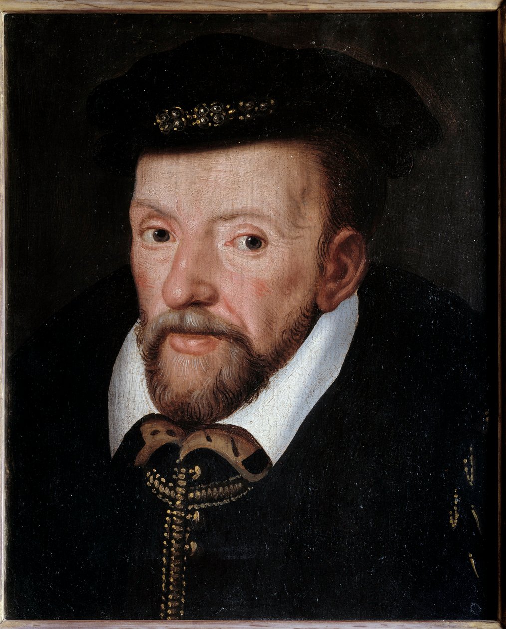 Gaspard de Coligny (1519-1572) 法国海军上将的肖像 法国画派绘画。 16世纪太阳。 0,24x0,19 m 作者 法语学校