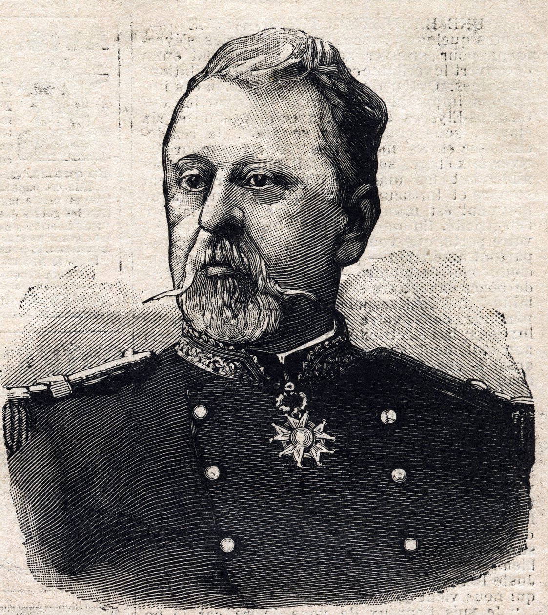 圣马尔斯（Saint Mars）的普瓦卢埃将军肖像（1832-1897）。 作者 法语学校