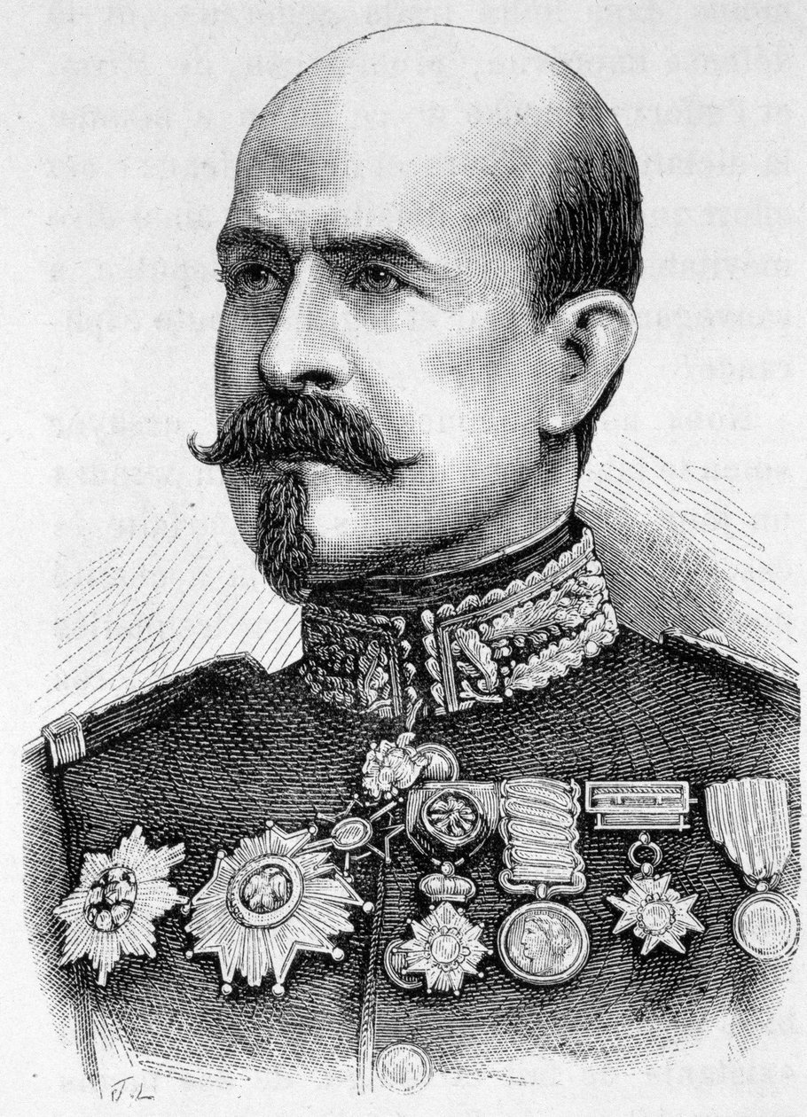 特罗丘将军（1815-1896）的画像--载于亨利-马丁的《法国历史》。 作者 法语学校