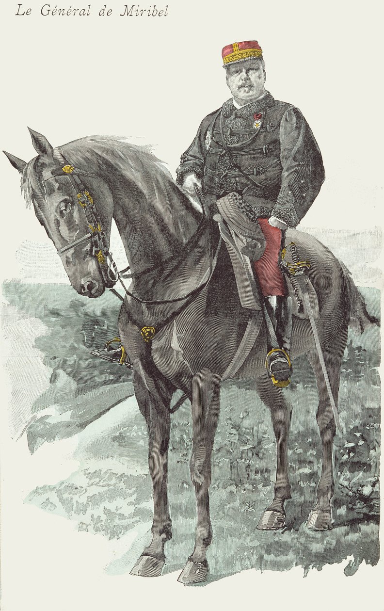 德-米里贝尔将军肖像（1831-93 年）（雕刻） 作者 法语学校