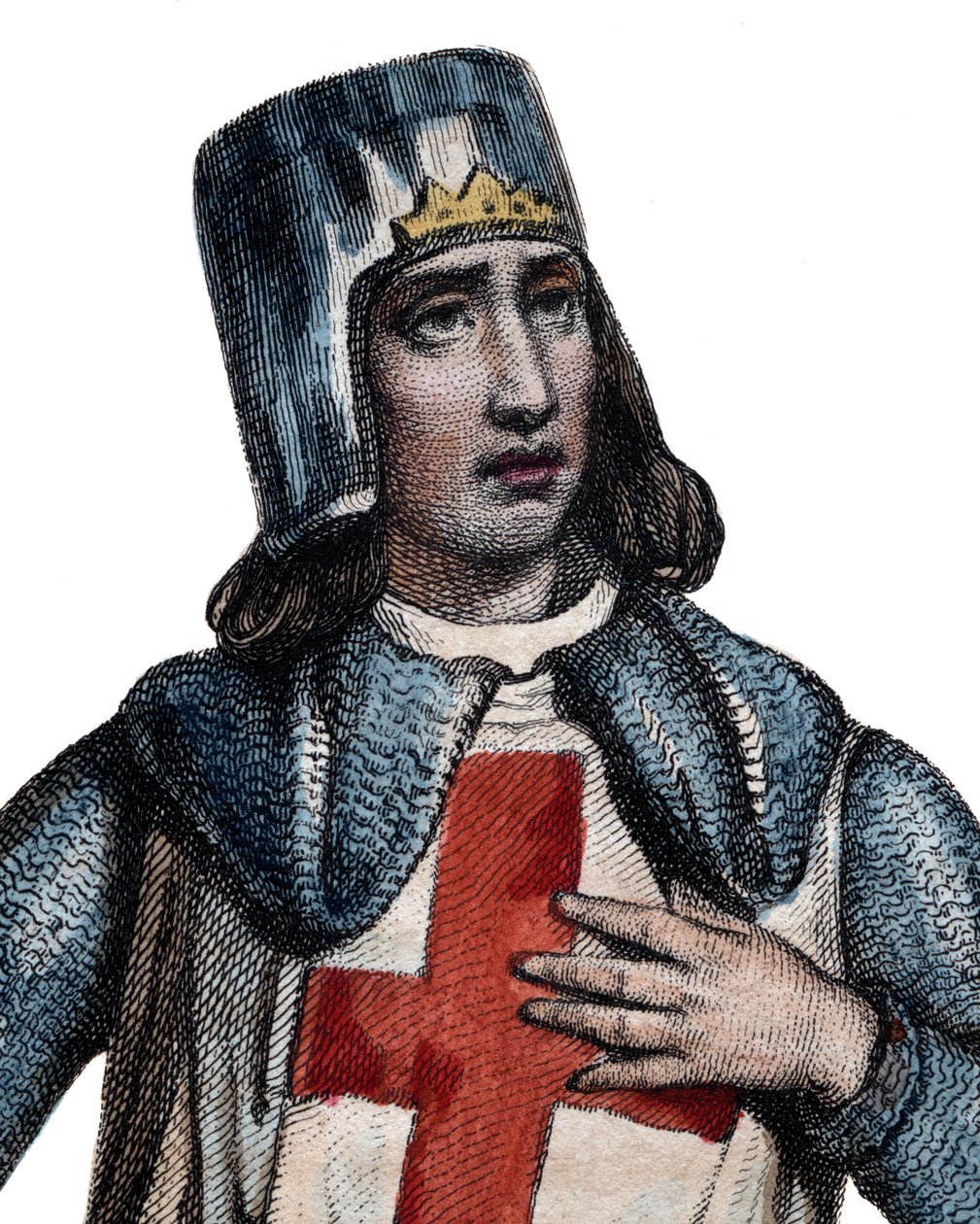 Villehardouin（1150-1228）的杰弗里肖像，法国历史学家和骑士。 作者 法语学校
