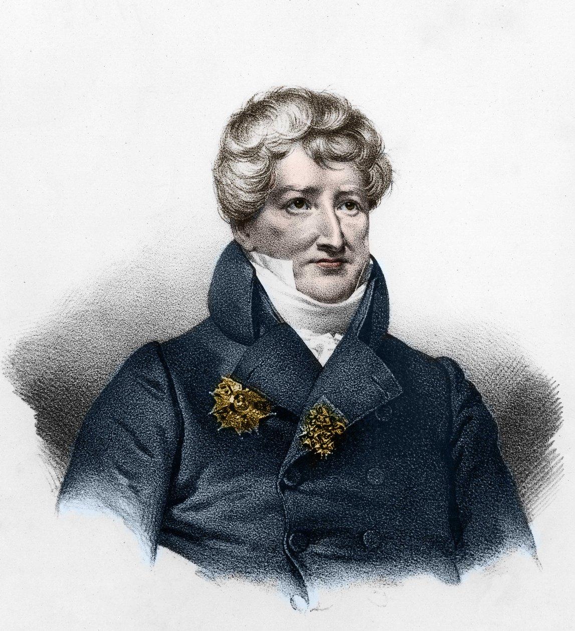 Georges Cuvier（1764-1832）的肖像，法国古生物学家。 作者 法语学校