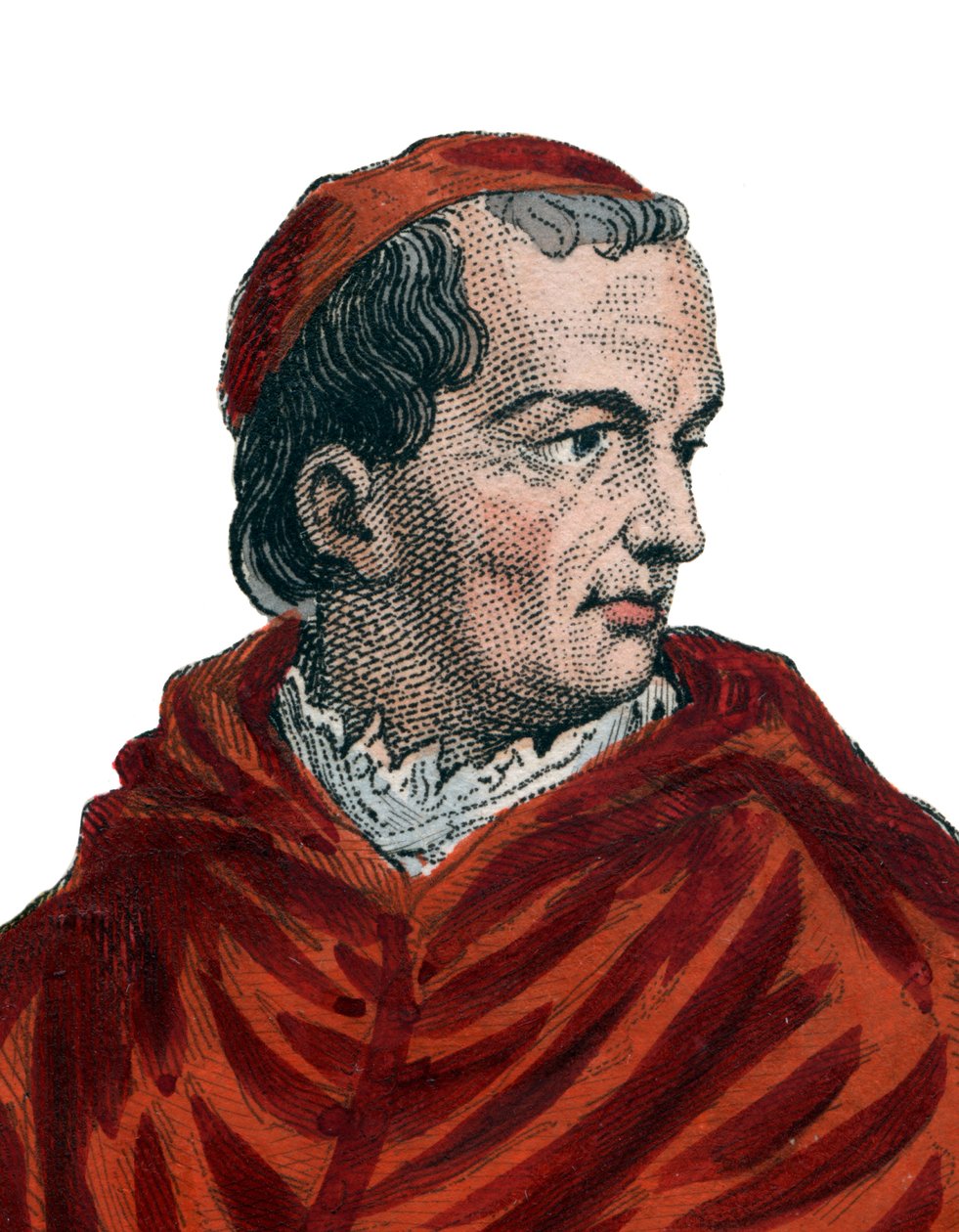 Georges dAmboise（1460-1510）的肖像，法国红衣主教和国务部长。 作者 法语学校