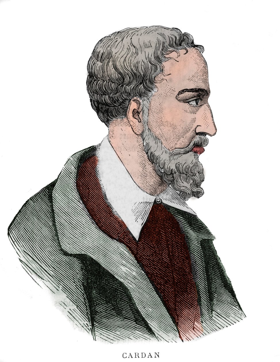 杰罗拉莫-卡达诺（Girolamo Cardano, Hieronymus Cardanus or Jerome Cardan）的肖像 作者 法语学校