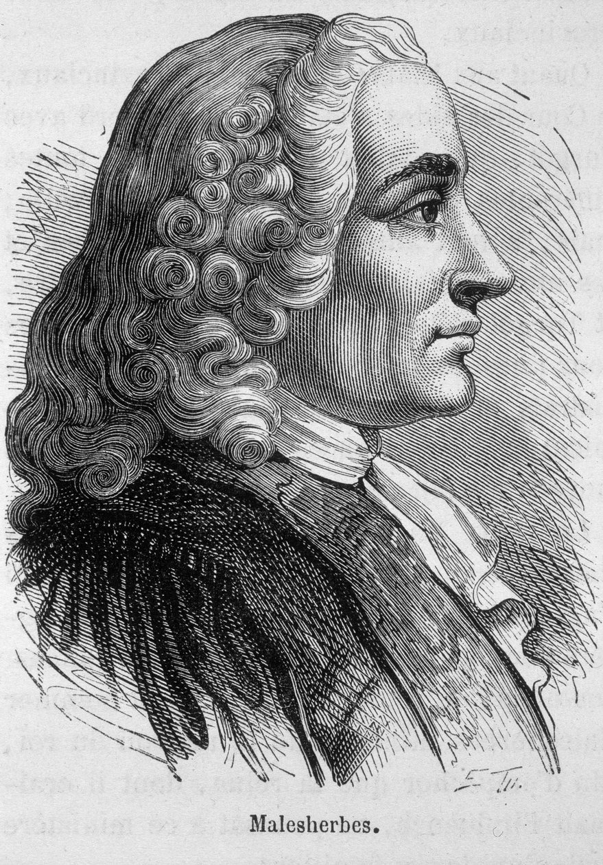 纪尧姆-克雷蒂安（Guillaume-Chretien）的肖像，由拉莫尼翁-德-马莱舍伯斯（1721-1794）绘制，法国政治家--载于亨利-马丁的《法国历史》。 作者 法语学校