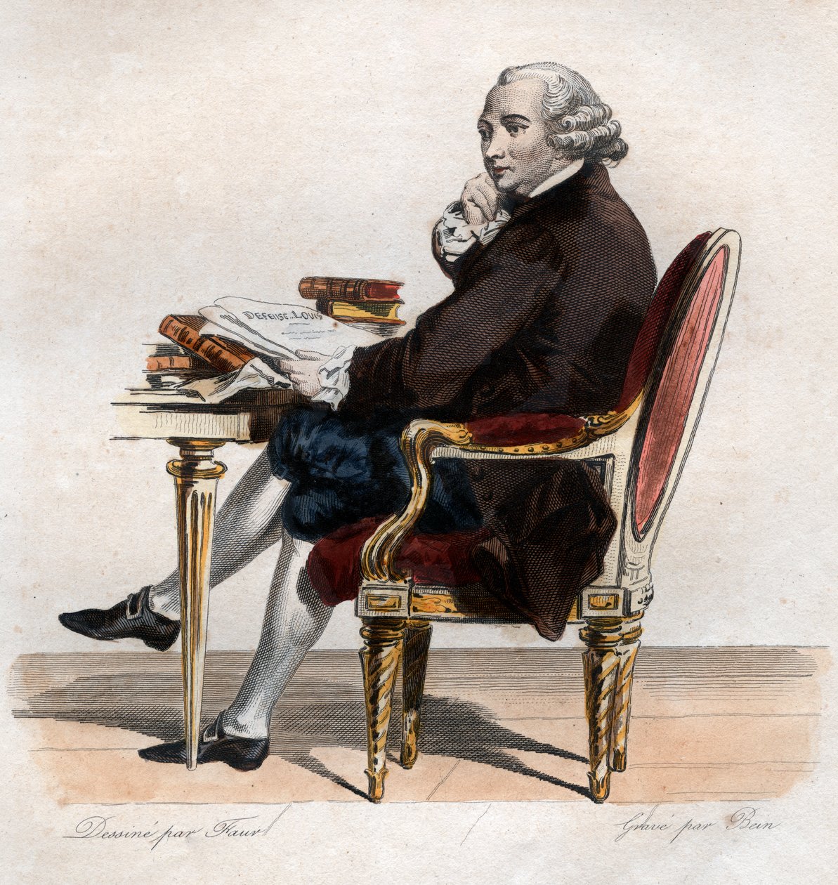 Guillaume Chretien de Lamoignon de Malesherbes（1721-1794）的肖像，法国政治家和部长。 作者 法语学校