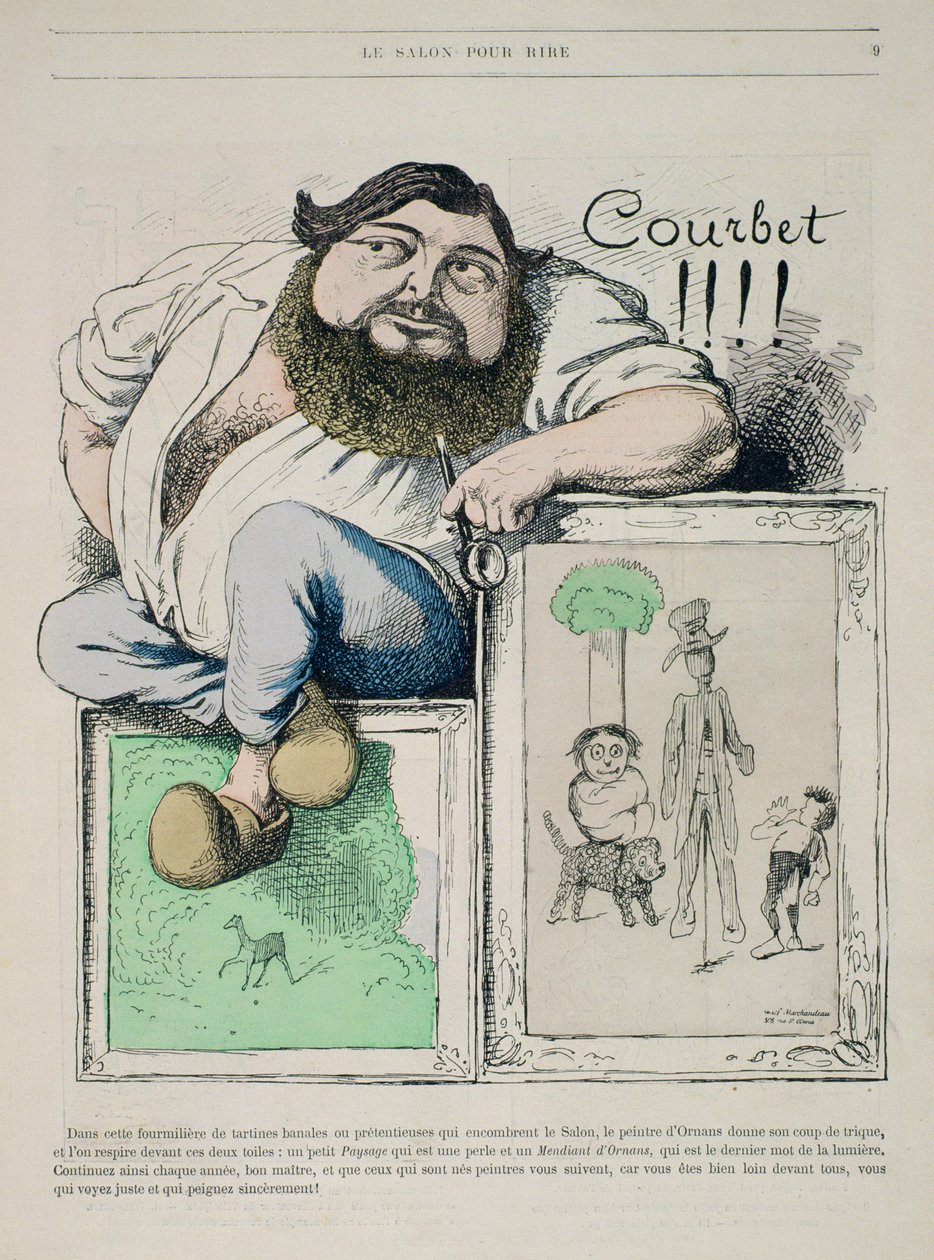从Gill Revue，酒吧的古斯塔夫Courbet（1819-77）例证画象。到1868年由Marchandeau 作者 法语学校