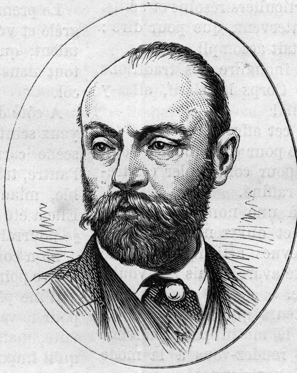 古斯塔夫-罗多尔夫-克拉伦斯-布兰格（1824-1888）的肖像，法国画家。1874年5月2日《世界画报》第890期上的版画。 作者 法语学校