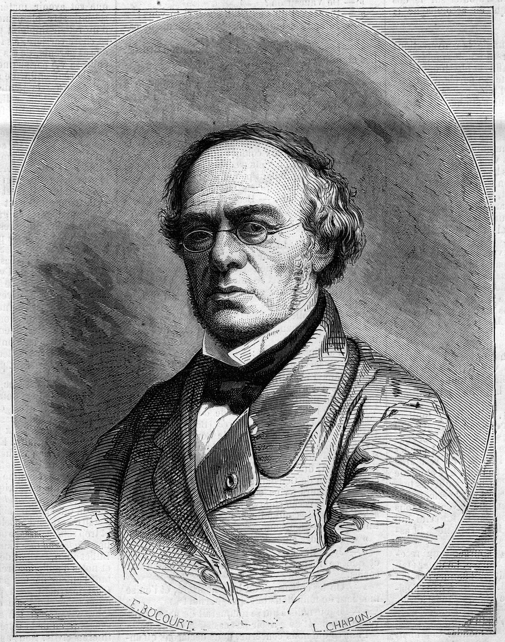 Portrait of Halevy (Jacques Fromental Levy, dit) (1799-1862), French composer. Engraving in “” Le Monde Illustré”” n°259 of March 29 作者 法语学校