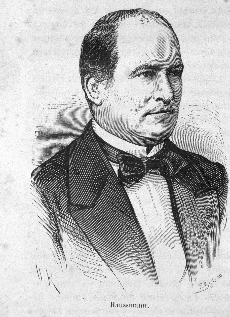 豪斯曼（1809-1891）的肖像，法国政治家--载于亨利-马丁的《法国历史》。 作者 法语学校