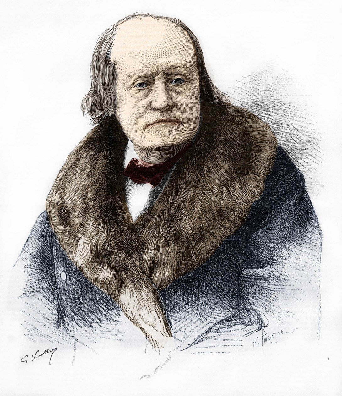 Portrait of Henri (Henry) Milne Edwards (Milne-Edwards). French naturalist 1800-1885. Engraving in “le monde illustrious”” of 1885. 作者 法语学校