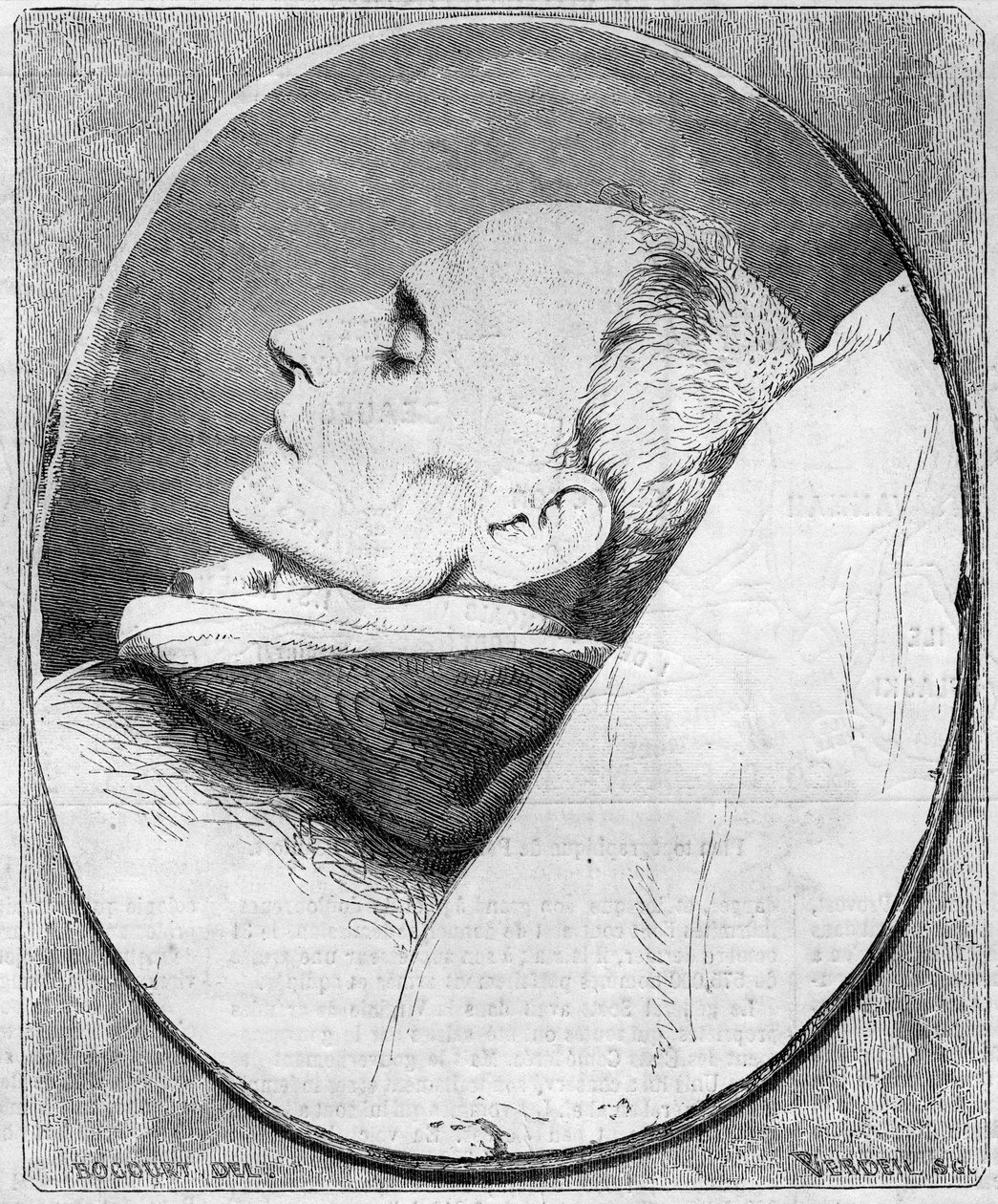 亨利-拉科代尔（1802-1861）的画像。法国牧师和多米尼加人，临终前。1861年12月7日《世界画报》第243期的版画。 作者 法语学校