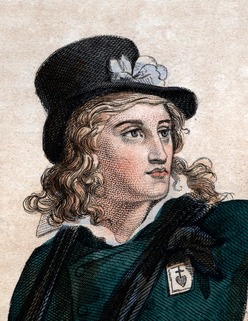 Henri du Vergier（Verger）的肖像，Comte de La Rochejaquelein（1772-1794），法国大革命期间保皇党起义（战争中的战争）的将军。 作者 法语学校