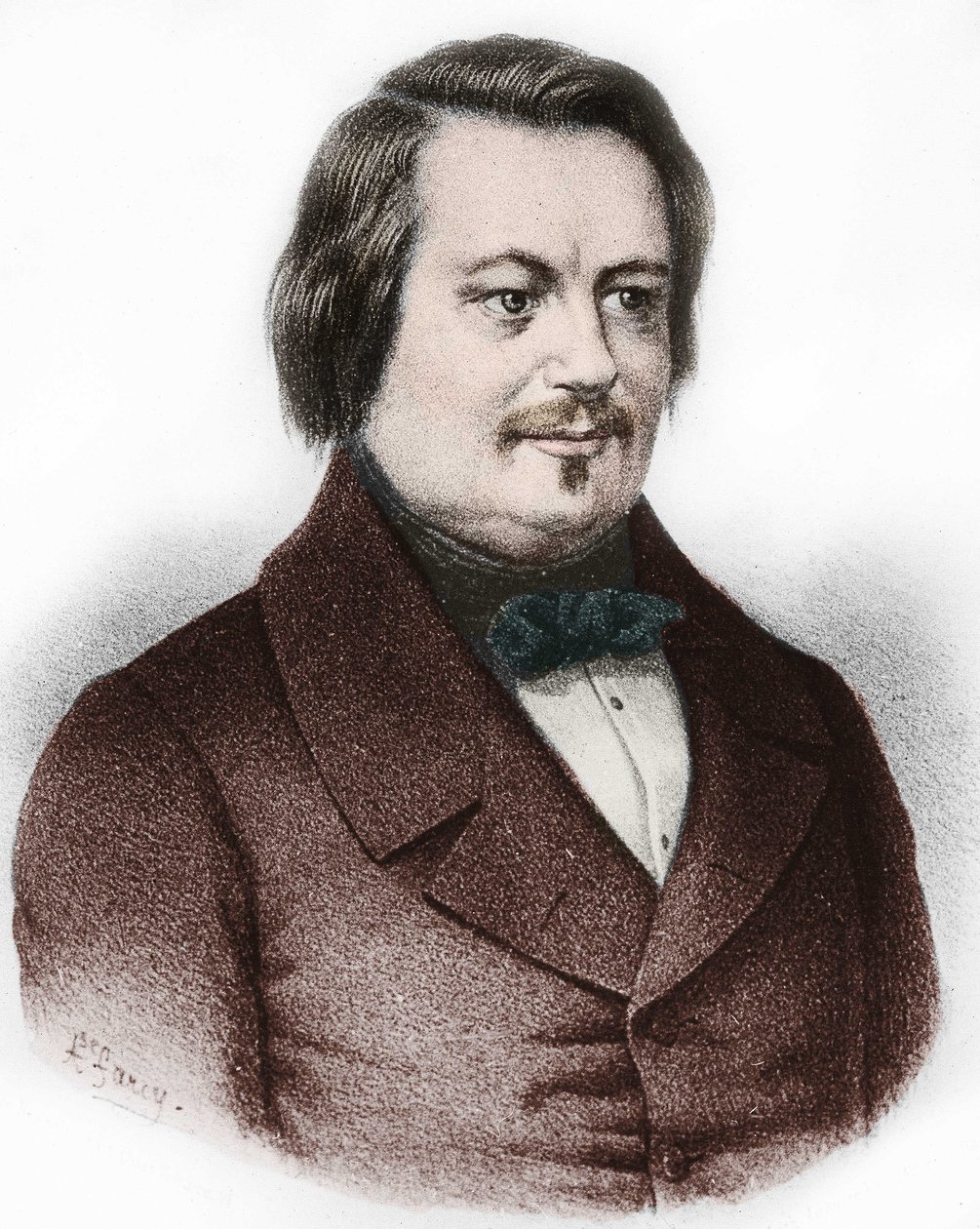 Portrait of Honore de Balzac (1799-1850), French novelist. 作者 法语学校