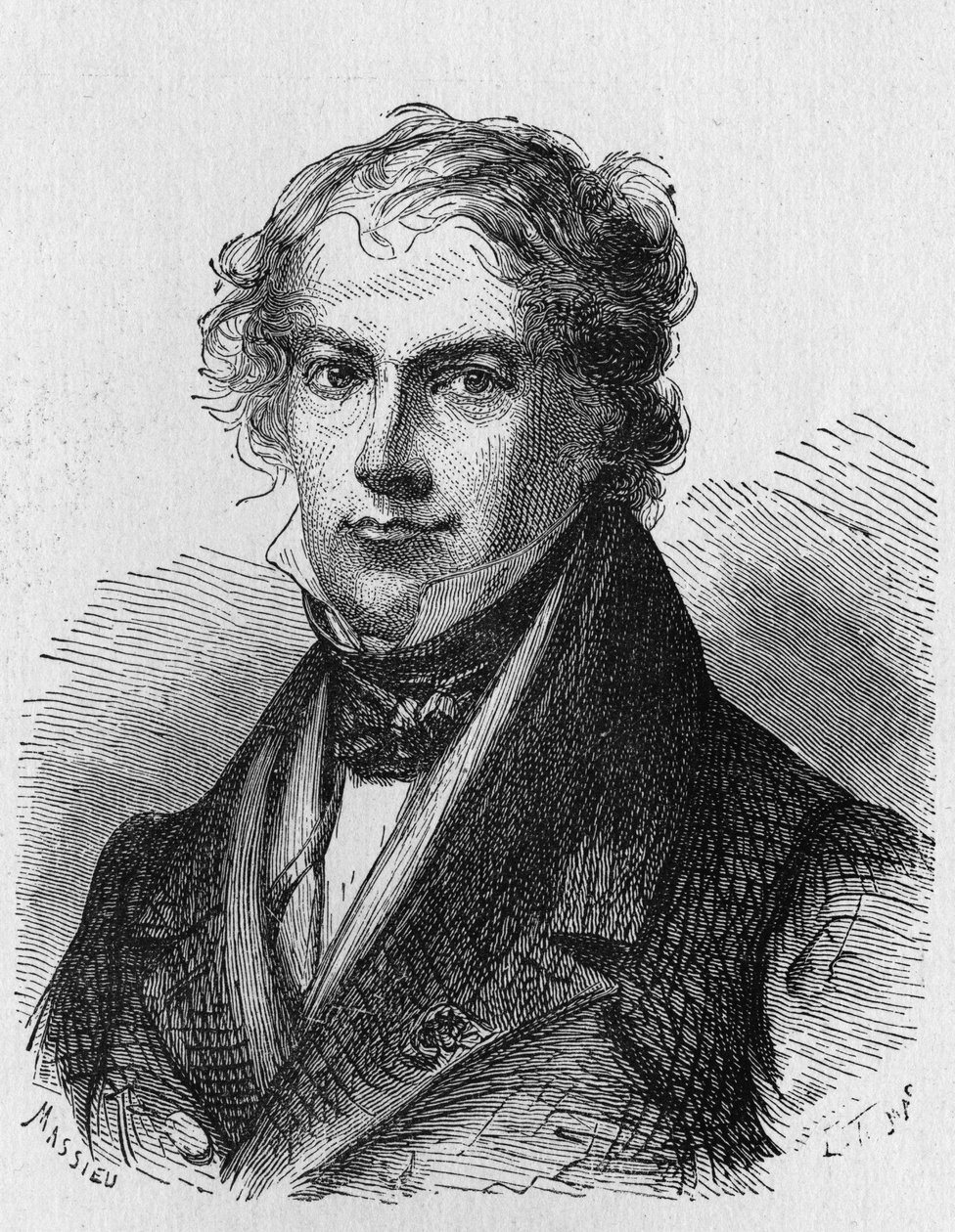 法国物理学家J.B. Biot（1774-1862）的肖像--载于《科学专辑；杰出的科学家；伟大的发现》1896。 作者 法语学校