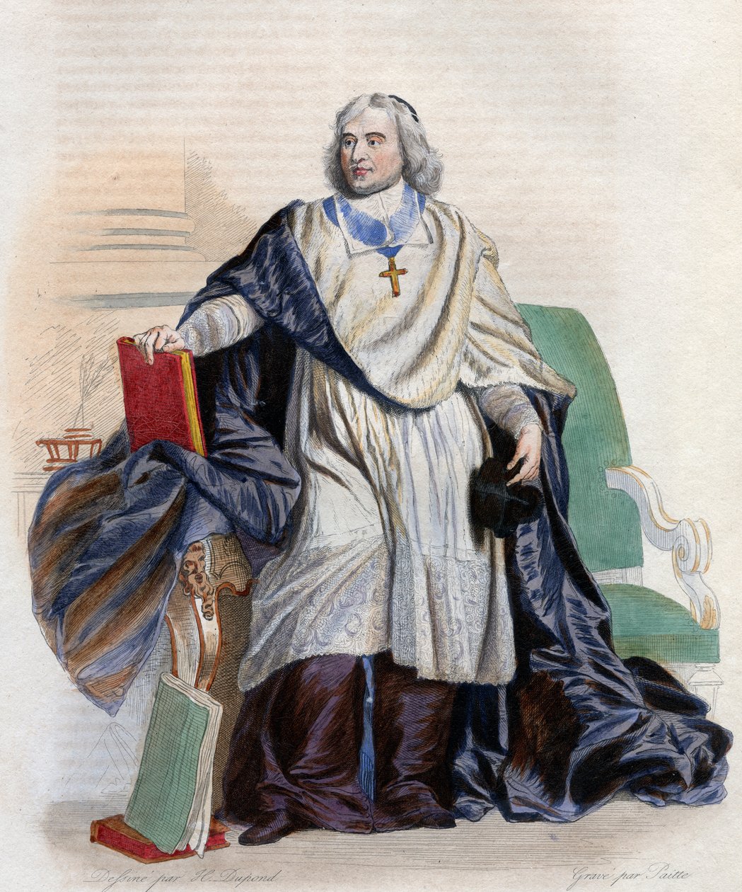 Jacques Benigne Bossuet（1627-1704）的肖像，法国主教和神学家。 作者 法语学校