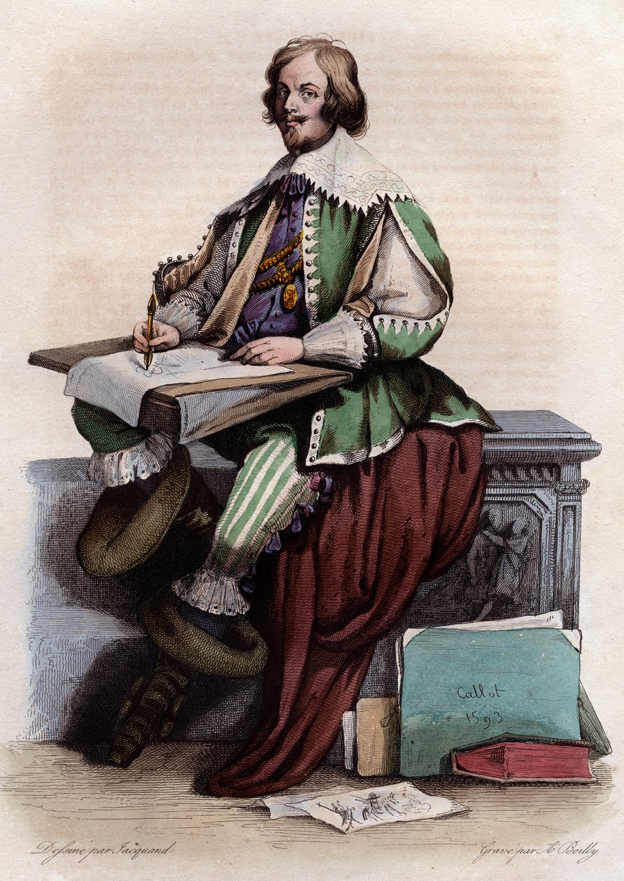 Jacques Callot（1592-1635）的肖像，法国版画家和绘图员 作者 法语学校
