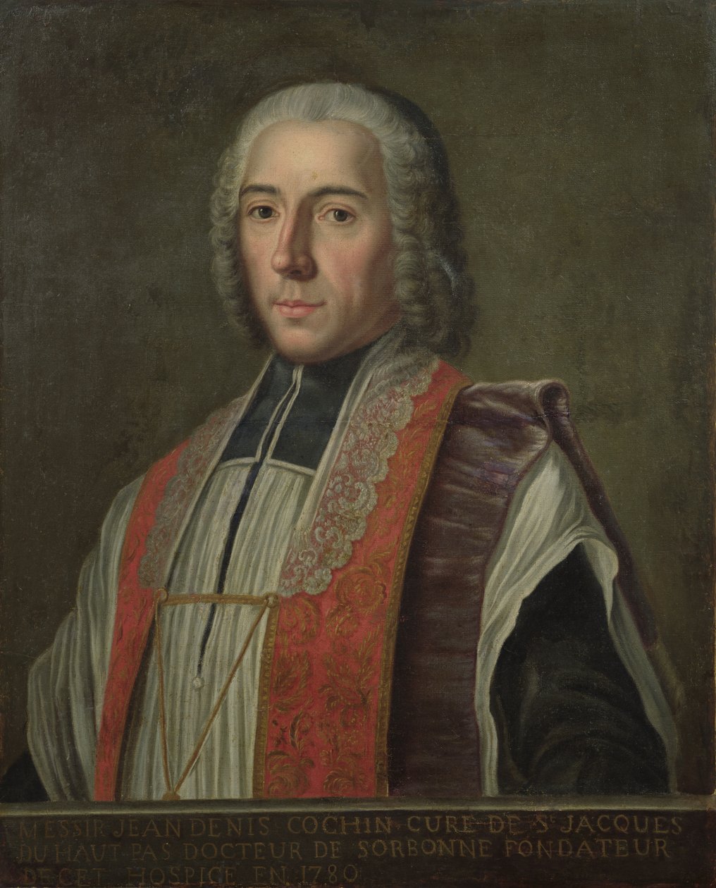 Jacques Denis Cochin（1726-83）的肖像Hopital Saint-Jacques的创始人 作者 法语学校