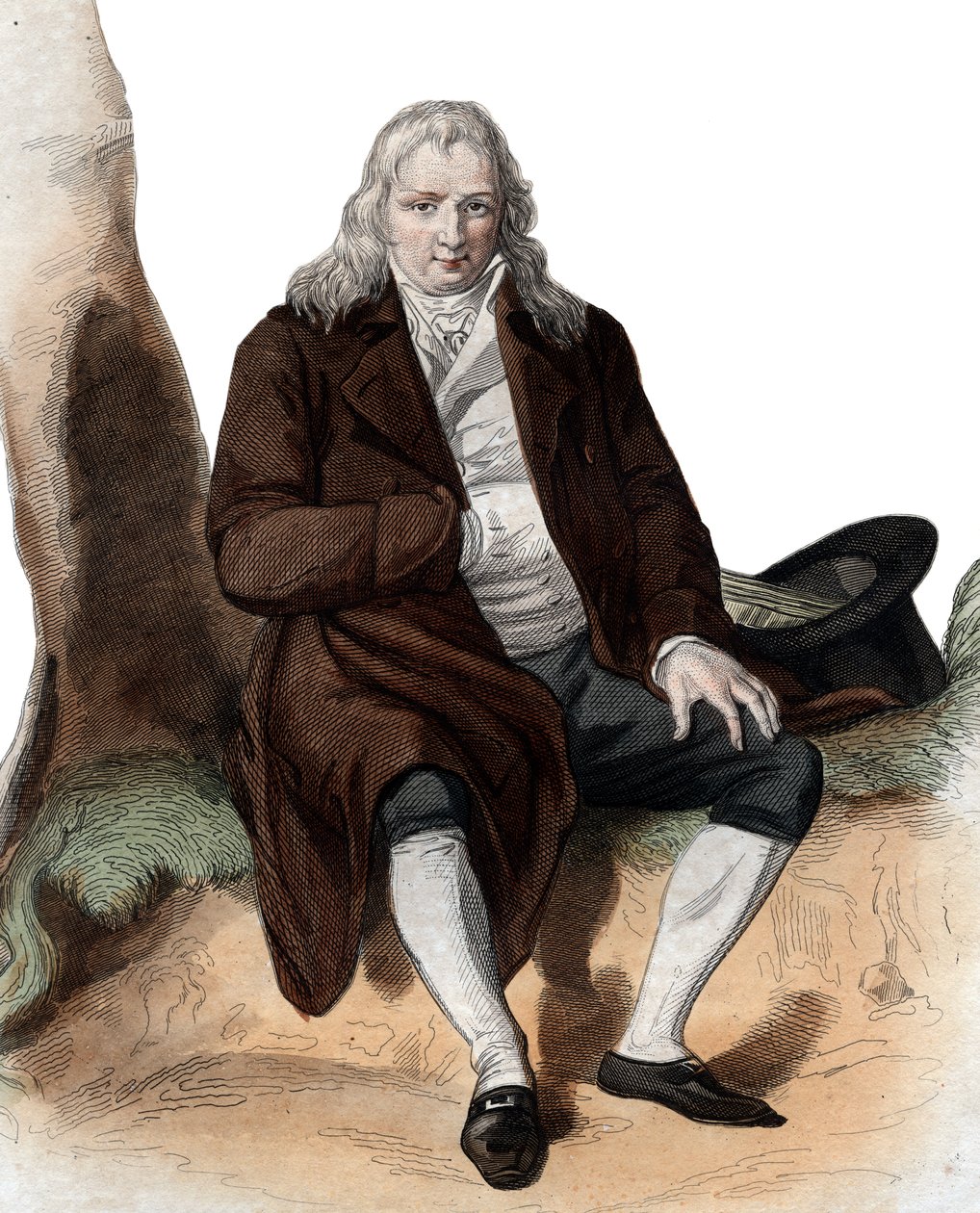 法国作家和植物学家Jacques Henri Bernardin de Saint Pierre（1737-1814）的肖像。 作者 法语学校