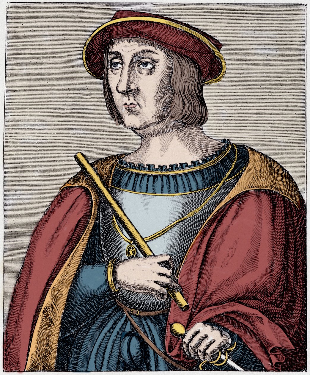 Portrait of Jacques II de Chabannes (La Palice) (1470-1525) engraving from “Louis XII et Anne de Bretagne” by Paul Lacroix, ed Georges Hurtrel 作者 法语学校