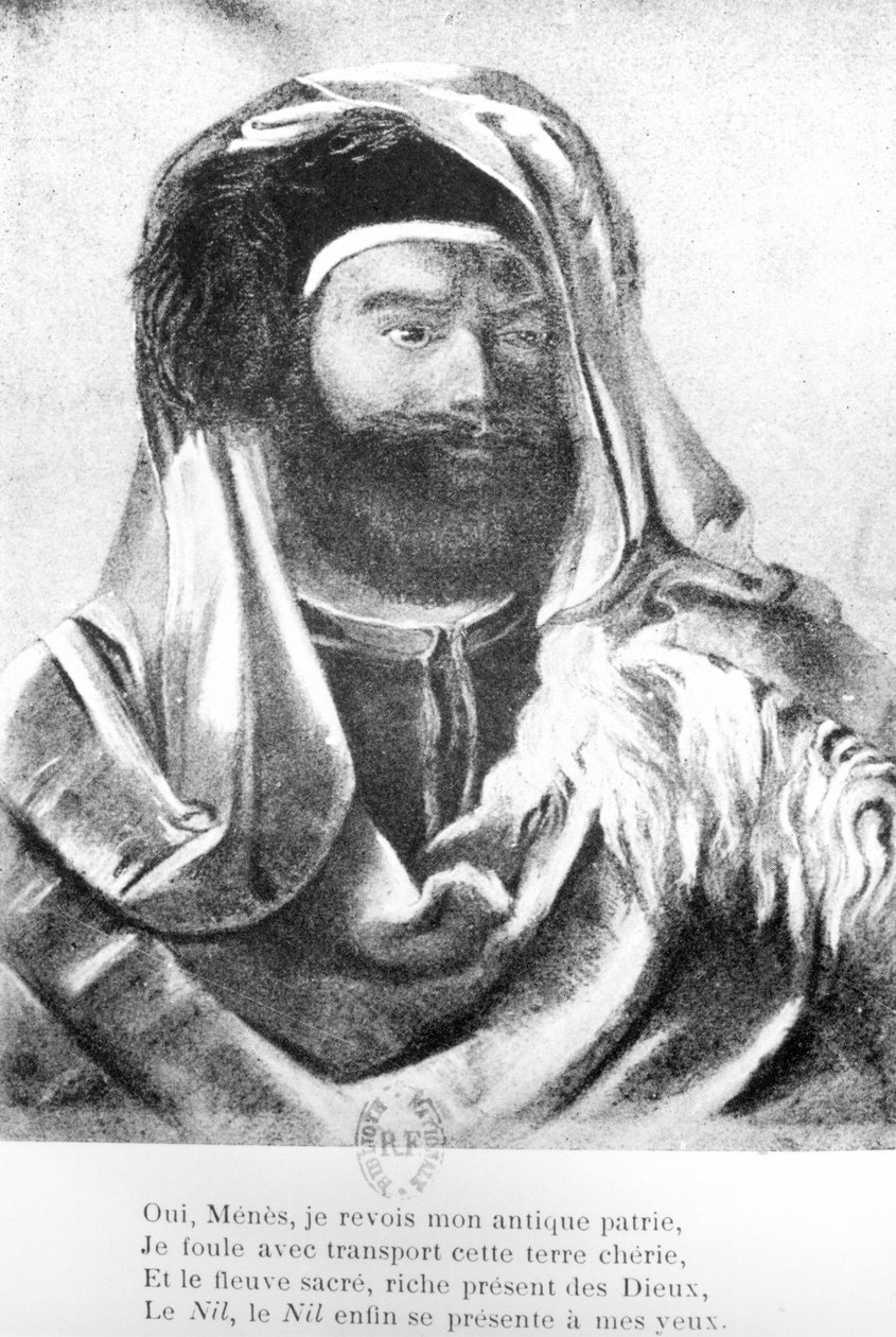 Jean-Francois Champollion（1790-1832）在东方服装的肖像 作者 法语学校