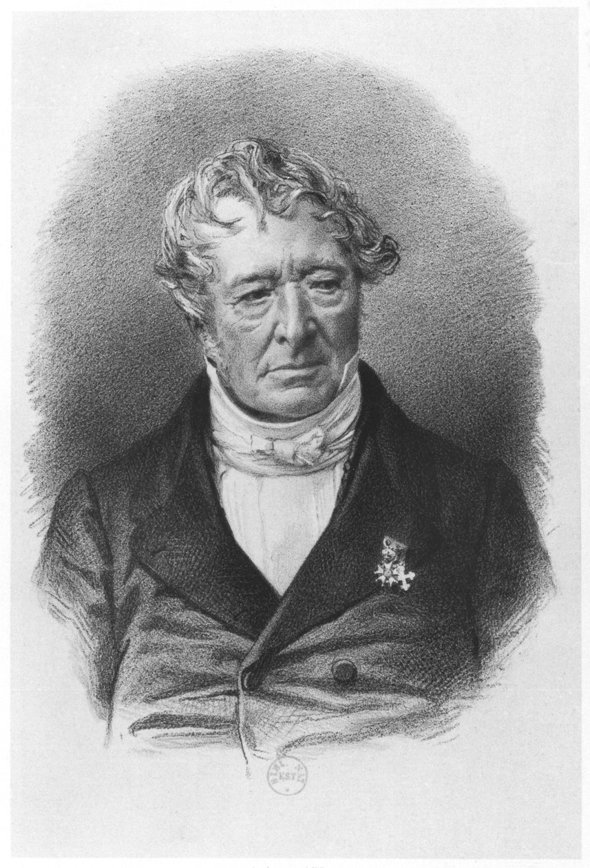 Jean-Jacques Champollion（1778-1867）的肖像名为Champollion-Figeac，由Lemercier＆Co印刷 作者 法语学校