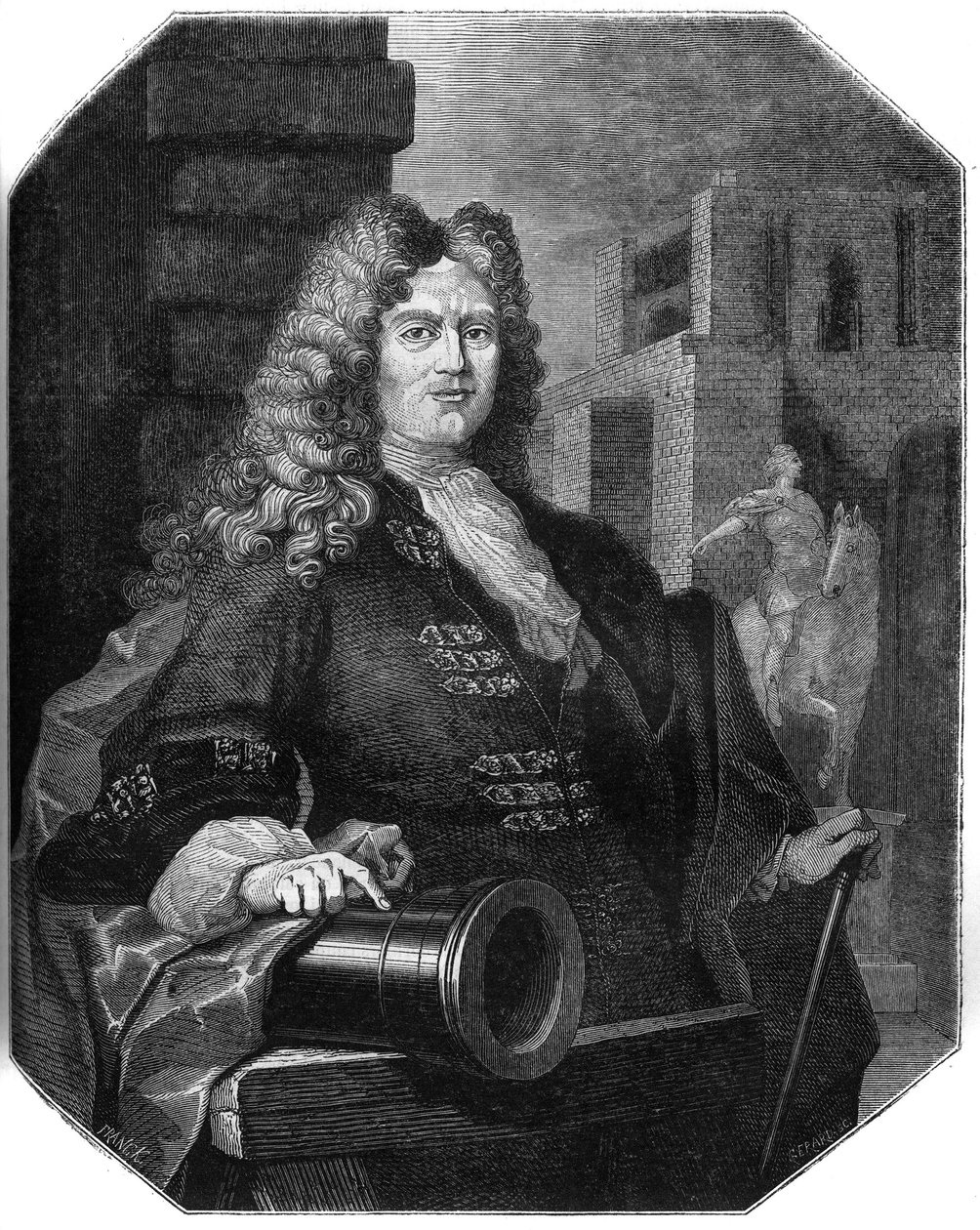 Jean Balthazar Keller（1638-1702）的肖像，瑞士的金主和创始人。 作者 法语学校