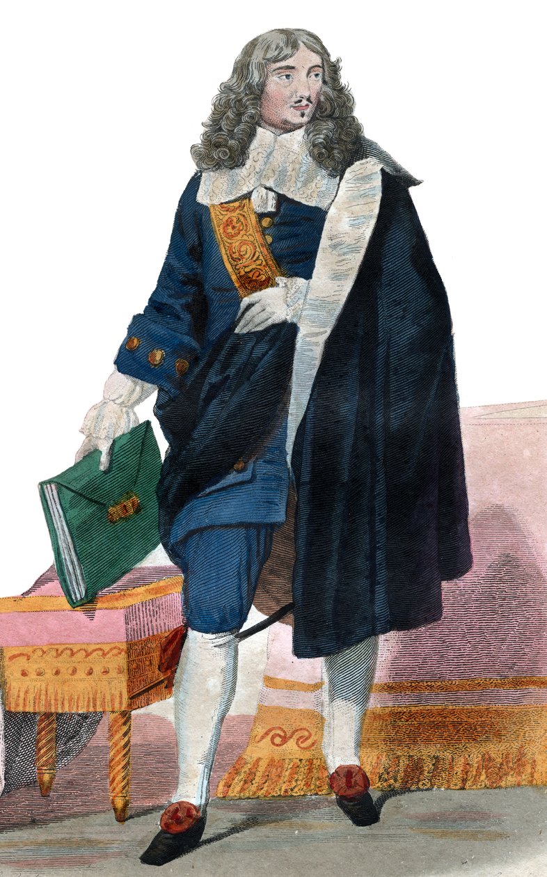 Jean Baptiste Colbert（1619-1683）的肖像，法国政治家。 作者 法语学校
