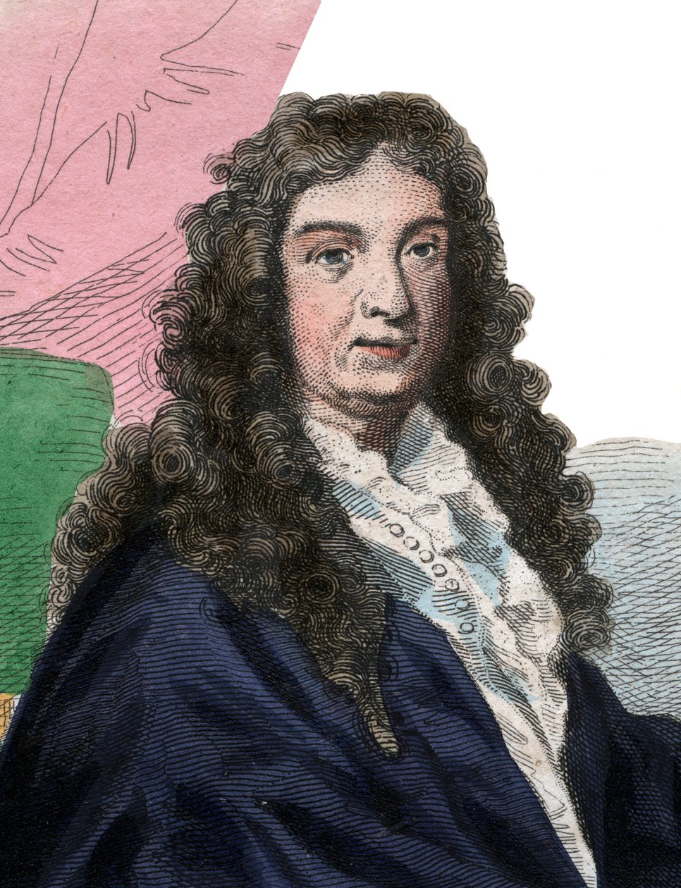 Jean Baptiste Lully（1632-1687）的肖像，法国作曲家。 作者 法语学校