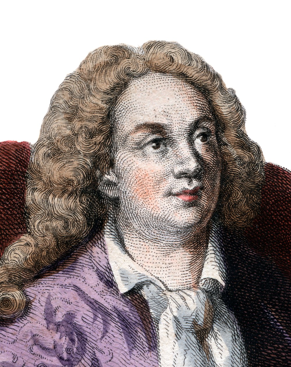 Jean Baptiste Rousseau（1670-1741）的肖像，法国诗人。 作者 法语学校